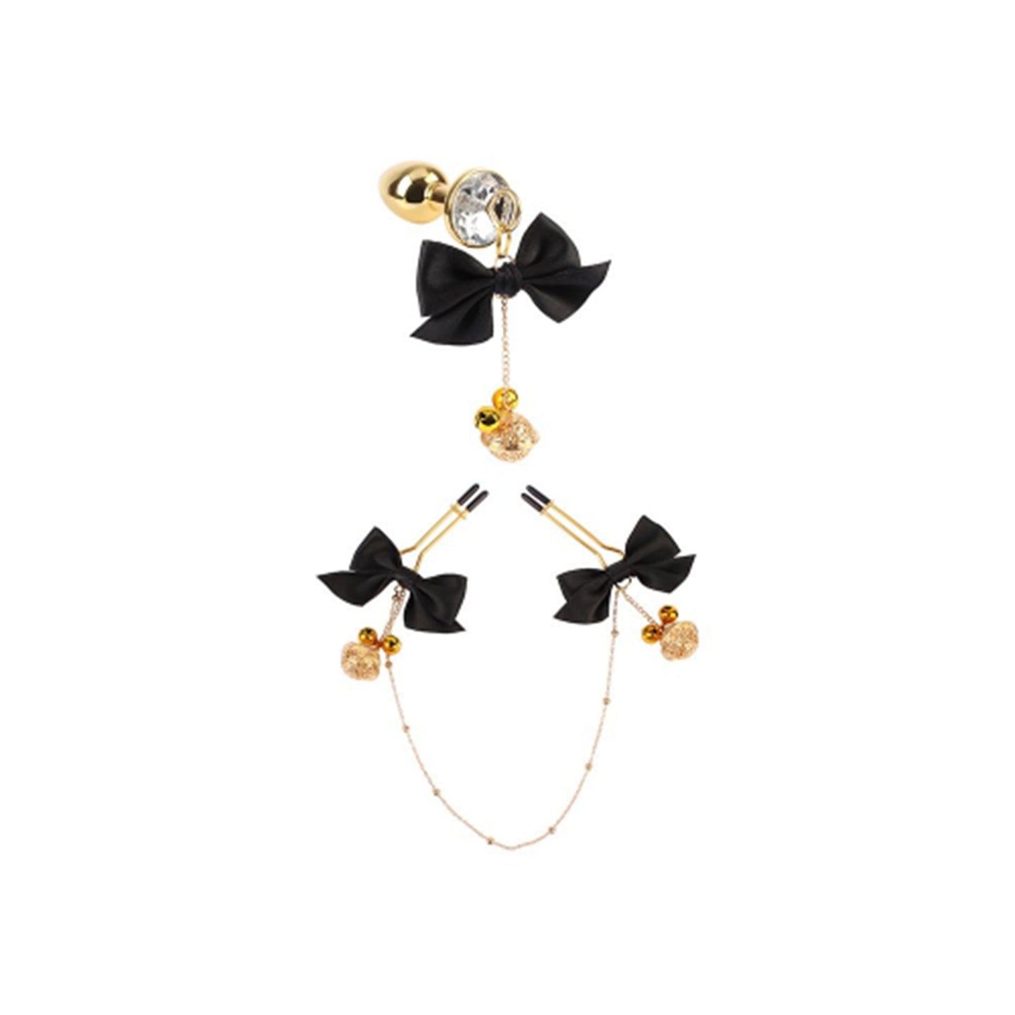 Pinzette per capezzoli sexy tempter kit nero