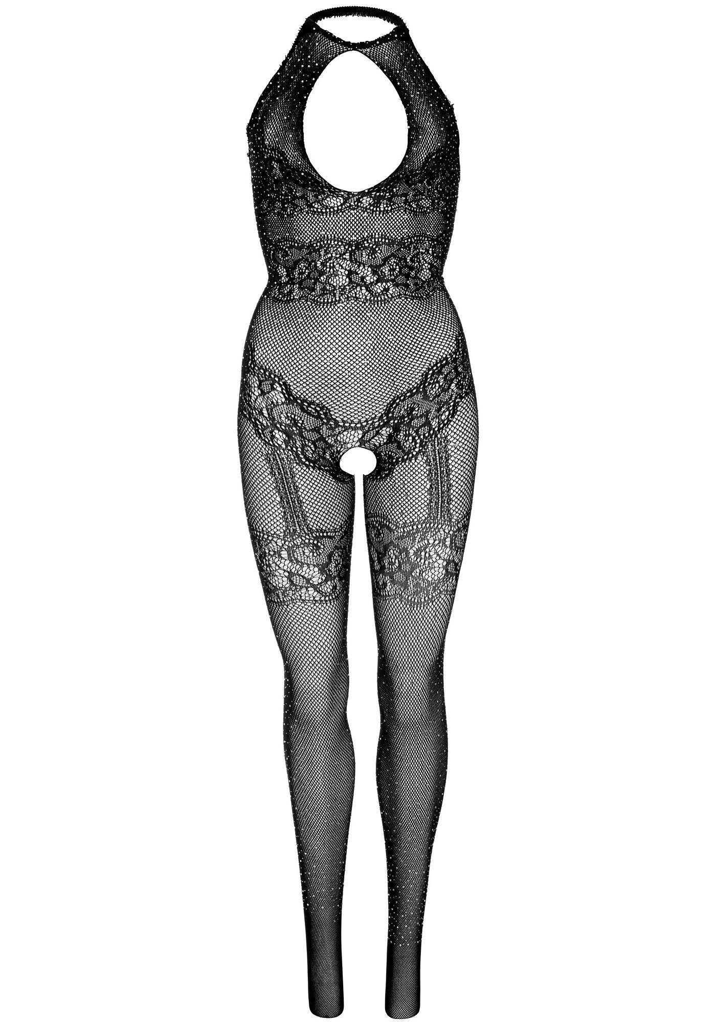 Tuta sexy seamless fishnet nero taglia unica Accessori