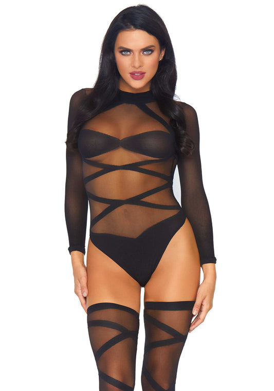 Body sexy and thigh highs nero taglia unica