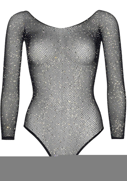 Body sexy crystalized fishnet nero taglia unica Accessori