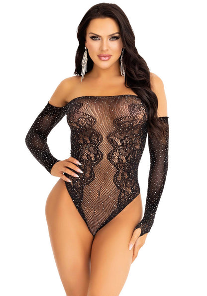 Body sexy off the shoulder nero taglia unica