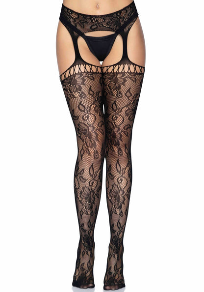 Calze sexy garter belt stockings nero taglia unica