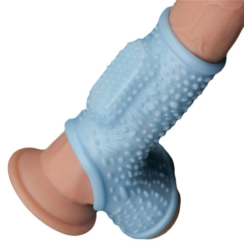 Guaina fallica vibrante drip with scrotum celeste