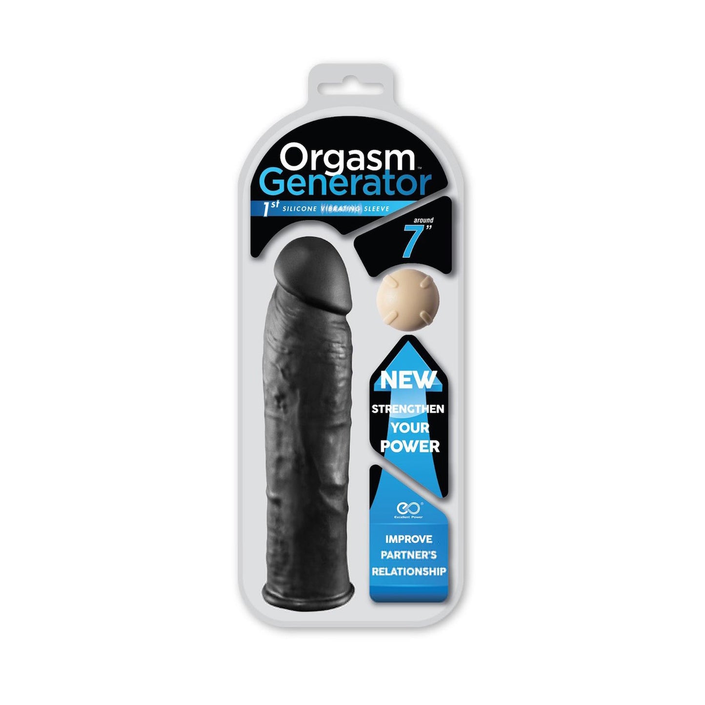 Guaina prolunga vibrante orgasm real nero excellent power Confezione